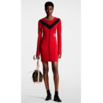 Louis Vuitton LV Women Sporty Mesh Accent Dress Bright Red Black Regular Fit - Image 13