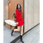 Louis Vuitton LV Women Sporty Mesh Accent Dress Bright Red Black Regular Fit - Image 11