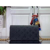 Louis Vuitton LV Women Wallet On Chain Lily Black Monogram Empreinte Embossed Supple Grained Cowhide Leather (7)