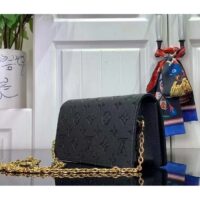 Louis Vuitton LV Women Wallet On Chain Lily Black Monogram Empreinte Embossed Supple Grained Cowhide Leather (7)