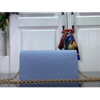 Louis Vuitton LV Women Wallet On Chain Lily Blue Hour Monogram Empreinte Embossed Supple Grained Cowhide Leather (1)