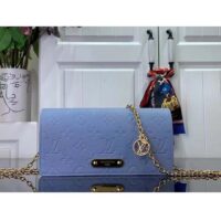 Louis Vuitton LV Women Wallet On Chain Lily Blue Hour Monogram Empreinte Embossed Supple Grained Cowhide Leather (1)