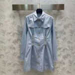 Louis Vuitton LV Women Zipper Waist Shirt Dress Coton Ice Blue Regular Fit - Imagen 2
