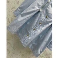 Louis Vuitton LV Women Zipper Waist Shirt Dress Coton Ice Blue Regular Fit (12)