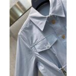 Louis Vuitton LV Women Zipper Waist Shirt Dress Coton Ice Blue Regular Fit - Imagen 6