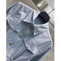 Louis Vuitton LV Women Zipper Waist Shirt Dress Coton Ice Blue Regular Fit (12)