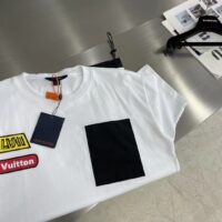 Louis Vuitton Men Hybrid Cotton T-Shirt Regular Fit LV Silk Label Milky White Cotton (8)