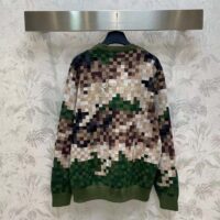 Louis Vuitton Men LV Damier Cotton Jacquard Pullover Regular Fit Allover Damoflage Multicolor (9)