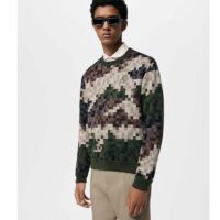 Louis Vuitton Men LV Damier Cotton Jacquard Pullover Regular Fit Allover Damoflage Multicolor (9)