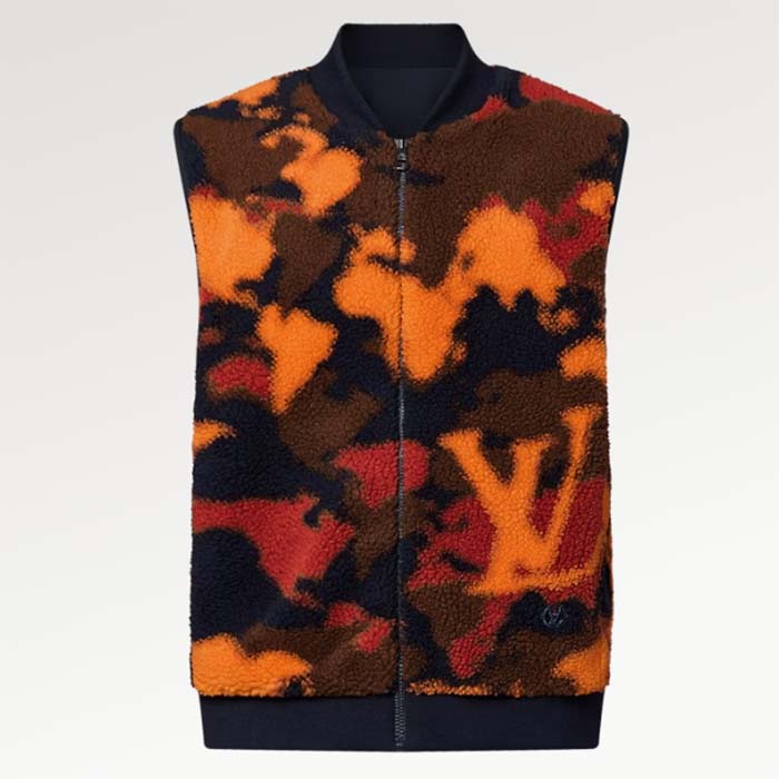 Louis Vuitton Men LV Reversible Fleece Gilet Regular Fit Zip Closure Multicolor