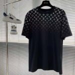 Louis Vuitton Men LV SKI Monogram Gradient Cotton T-Shirt Regular Fit Ribbed Neck Black – Image 2