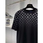 Louis Vuitton Men LV SKI Monogram Gradient Cotton T-Shirt Regular Fit Ribbed Neck Black – Image 4