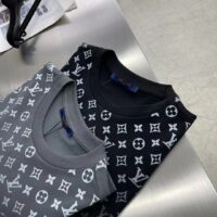 Louis Vuitton Men LV SKI Monogram Gradient Cotton T-Shirt Regular Fit Ribbed Neck Volcanic Ash (5)