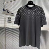 Louis Vuitton Men LV SKI Monogram Gradient Cotton T-Shirt Regular Fit Ribbed Neck Volcanic Ash (5)