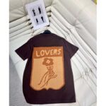 Louis Vuitton Women LV Short-Sleeved Cotton Intarsia Crewneck Staple Fit Ribbed Collar Compact Knit - Image 3