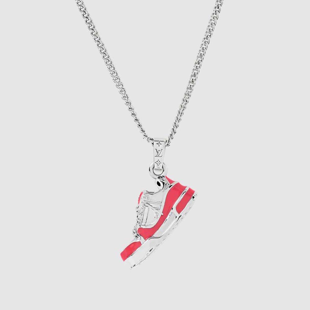 Louis Vuitton Men LV Trainer Necklace-Red