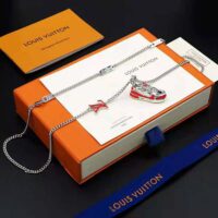 Louis Vuitton Men LV Trainer Necklace-Red (1)