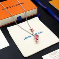 Louis Vuitton Men LV Trainer Necklace-Red (1)