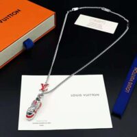 Louis Vuitton Men LV Trainer Necklace-Red (1)