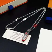 Louis Vuitton Men LV Trainer Necklace-Red (1)