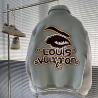 Louis Vuitton Men LV Varsity Leather Blouson Cropped Fit Epi Leather Sleeves Shirt Collar Cotton Wool (10)