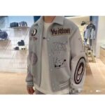 Louis Vuitton Men LV Varsity Leather Blouson Cropped Fit Epi Leather Sleeves Shirt Collar Cotton Wool - Imagen 13