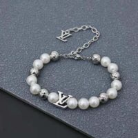 Louis Vuitton Men Monogram Pearls Bracelet (1)