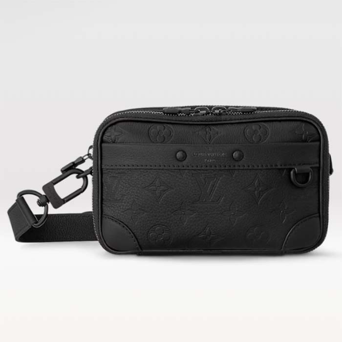 Louis Vuitton Unisex LV Alpha Wearable Wallet Monogram Shadow Cowhide Leather Black
