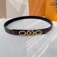 Louis Vuitton Unisex LV Circle Prime 20 MM Reversible Belt Black Calf Leather Verso Side (9)