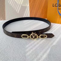 Louis Vuitton Unisex LV Circle Prime 20 MM Reversible Belt Black Calf Leather Verso Side (9)