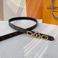 Louis Vuitton Unisex LV Circle Prime 20 MM Reversible Belt Black Calf Leather Verso Side (9)