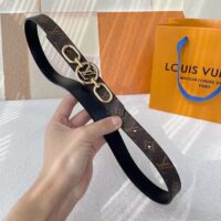 Louis Vuitton Unisex LV Circle Prime 20 MM Reversible Belt Black Calf Leather Verso Side (9)