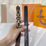 Louis Vuitton Unisex LV Circle Prime 20 MM Reversible Belt Black Calf Leather Verso Side - Image 7