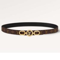 Louis Vuitton Unisex LV Circle Prime 20 MM Reversible Belt Black Calf Leather Verso Side (9)