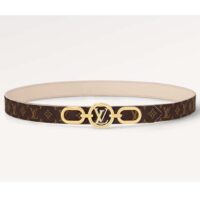 Louis Vuitton Unisex LV Circle Prime 20 MM Reversible Belt Cream Color Calf Leather Verso Side (1)