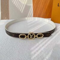 Louis Vuitton Unisex LV Circle Prime 20 MM Reversible Belt Cream Color Calf Leather Verso Side (1)