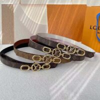 Louis Vuitton Unisex LV Circle Prime 20 MM Reversible Belt Jasmine Pink Calf Leather Verso Side (4)