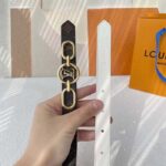 Louis Vuitton Unisex LV Circle Prime 20 MM Reversible Belt Cream Color Calf Leather Verso Side – Bild 7