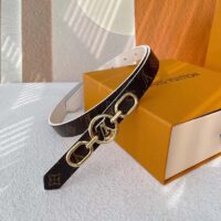 Louis Vuitton Unisex LV Circle Prime 20 MM Reversible Belt Cream Color Calf Leather Verso Side (1)