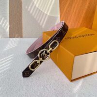 Louis Vuitton Unisex LV Circle Prime 20 MM Reversible Belt Jasmine Pink Calf Leather Verso Side (4)