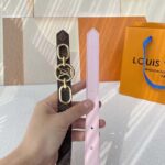 Louis Vuitton Unisex LV Circle Prime 20 MM Reversible Belt Jasmine Pink Calf Leather Verso Side - Image 7