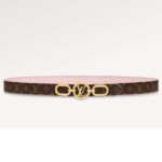 Louis Vuitton Unisex LV Circle Prime 20 MM Reversible Belt Jasmine Pink Calf Leather Verso Side