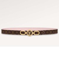 Louis Vuitton Unisex LV Circle Prime 20 MM Reversible Belt Jasmine Pink Calf Leather Verso Side (4)