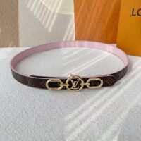 Louis Vuitton Unisex LV Circle Prime 20 MM Reversible Belt Jasmine Pink Calf Leather Verso Side (4)