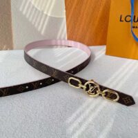 Louis Vuitton Unisex LV Circle Prime 20 MM Reversible Belt Jasmine Pink Calf Leather Verso Side (4)