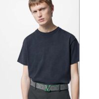 Louis Vuitton Unisex LV Line 40 MM Reversible Belt Green Monogram Eclipse Reverse Coated Canvas Calf Leather (8)