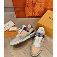 Louis Vuitton Unisex LV Trainer Sneaker Orange Vintage Effect Calf Leather Rubber Outsole (2)