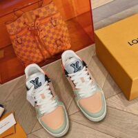 Louis Vuitton Unisex LV Trainer Sneaker Orange Vintage Effect Calf Leather Rubber Outsole (2)