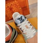 Louis Vuitton Unisex LV Trainer Sneaker Orange Vintage Effect Calf Leather Rubber Outsole - Image 10