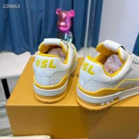 Louis Vuitton Unisex LV Trainer Sneaker Yellow Calf Leather Rubber Outsole Monogram Flowers 1ACI1J (9)